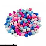 MoGist 200 Mixed Colourful Wooden Beads 6-14mm Jewellery Arts Crafts Bracelets Necklaces Key Chains and Kid Jewellery 12MM 12MM B07MMT46VH